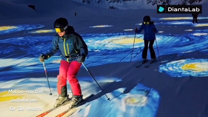 Motion_reactive installation for Ski resorts
