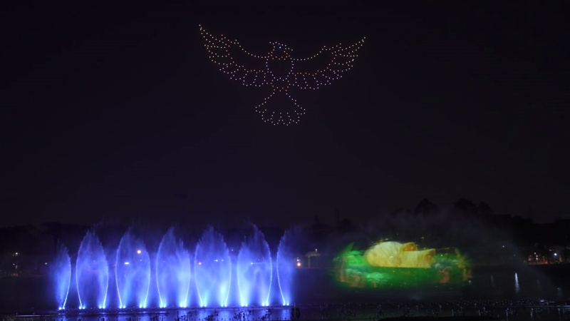 TMII - Dancing Fountain and Water Screen Projection 